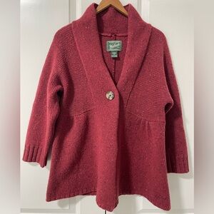 WOOLRICH-  red knit cardigan in a size small